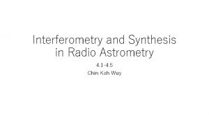 Interferometry and Synthesis in Radio Astrometry 4 1