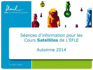 Sances dinformation pour les Cours Satellites de LEFLE