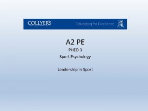 A 2 PE PHED 3 Sport Psychology Leadership