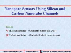 Nanopore Sensors Using Silicon and Carbon Nanotube Channels