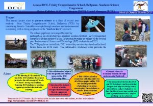 Annual DCUTrinity Comprehensive School Ballymun Seashore Science Programme