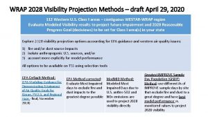 WRAP 2028 Visibility Projection Methods draft April 29