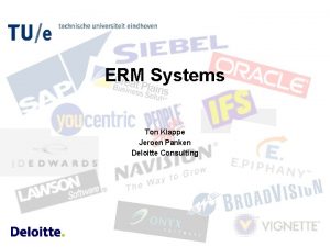 ERM Systems Ton Klappe Jeroen Panken Deloitte Consulting