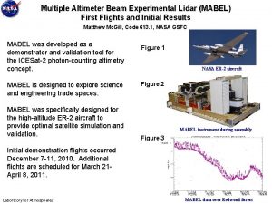 Multiple Altimeter Beam Experimental Lidar MABEL First Flights