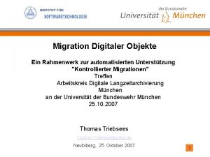 Migration Digitaler Objekte Ein Rahmenwerk zur automatisierten Untersttzung