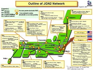 Outline of JGN 2 Network August 27 2007