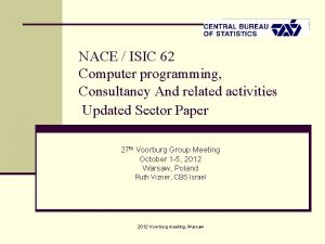 NACE ISIC 62 Computer programming Consultancy And related