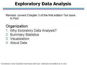 Exploratory Data Analysis Remark covers Chapter 3 of