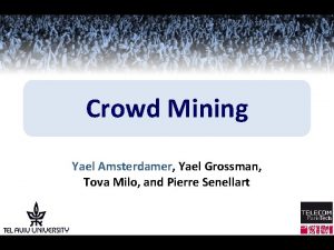 Crowd Mining Yael Amsterdamer Yael Grossman Tova Milo