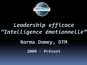 Leadership efficace Intelligence motionnelle Norma Domey DTM 2009