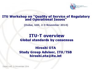 ITU Workshop on Quality of Service of Regulatory