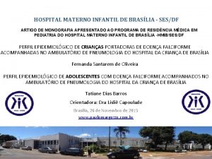 HOSPITAL MATERNO INFANTIL DE BRASLIA SESDF ARTIGO DE