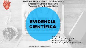 Universidad Centroccidental Lisandro Alvarado Decanato de Ciencias de