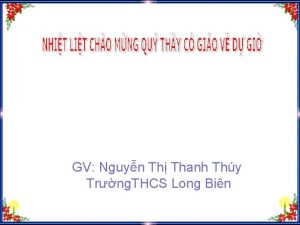 GV Nguyn Th Thanh Thy Trng THCS Long