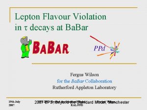 Lepton Flavour Violation in decays at Ba Bar