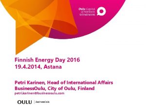 Finnish Energy Day 2016 19 4 2014 Astana