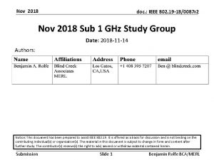 Nov 2018 doc IEEE 802 19 180087 r