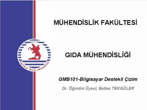 MHENDSLK FAKLTES GIDA MHENDSL GMB 101 Bilgisayar Destekli