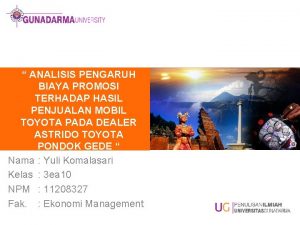 ANALISIS PENGARUH BIAYA PROMOSI TERHADAP HASIL PENJUALAN MOBIL