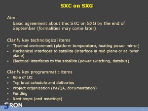 SXC on SXG Aim basic agreement about this