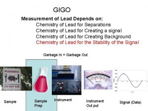 GIGO Measurement of Lead Depends on Chemistry of