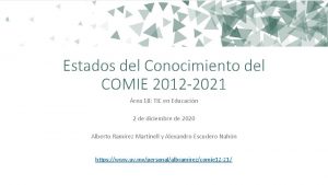 Estados del Conocimiento del COMIE 2012 2021 rea