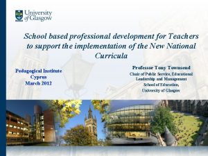 School based professional development for Teachers to support