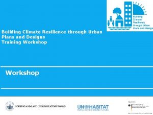 Building Climate Resilience through Urban Plans and Designs