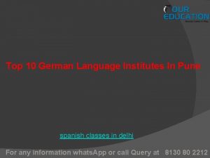 Top 10 German Language Institutes In Pune spanish