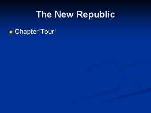 The New Republic n Chapter Tour Launching a