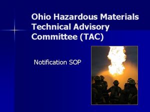 Ohio Hazardous Materials Technical Advisory Committee TAC Notification