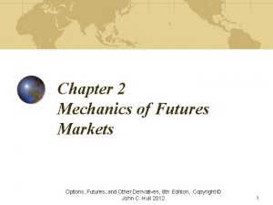 Chapter 2 Mechanics of Futures Markets Options Futures