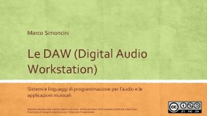 Marco Simoncini Le DAW Digital Audio Workstation Sistemi