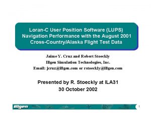 LoranC User Position Software LUPS Navigation Performance with