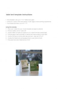 table tent template instructions This template is set