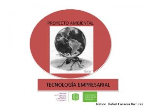 TECNOLOGA EMPRESARIAL Nelson Rafael Fonseca Ramrez PROYECTO AMBIENTAL