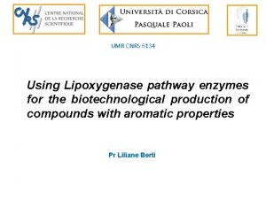 UMR CNRS 6134 Using Lipoxygenase pathway enzymes for