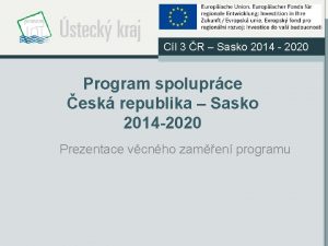Cl 3 R Sasko 2014 2020 Program spoluprce