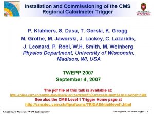 Installation and Commissioning of the CMS Regional Calorimeter