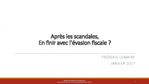 Aprs les scandales En finir avec lvasion fiscale