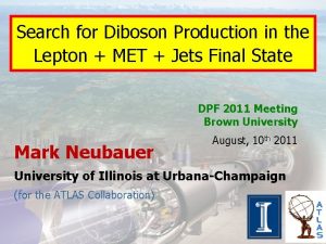 Search for Diboson Production in the Lepton MET