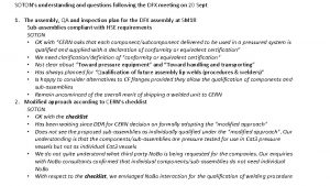 SOTONs understanding and questions following the DFX meeting