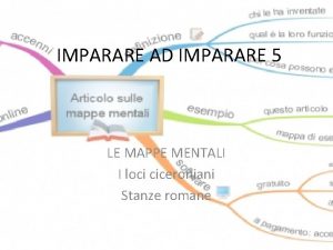 IMPARARE AD IMPARARE 5 LE MAPPE MENTALI I