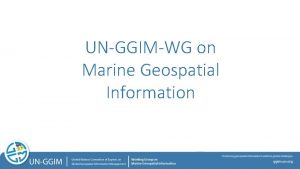 UNGGIMWG on Marine Geospatial Information Introduction Established by