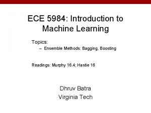 ECE 5984 Introduction to Machine Learning Topics Ensemble