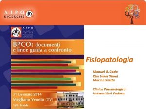 Fisiopatologia Manuel G Cosio Kim Lokar Oliani Marina