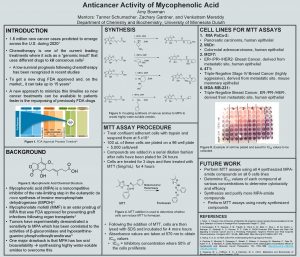 Anticancer Activity of Mycophenolic Acid Amy Bowman Mentors