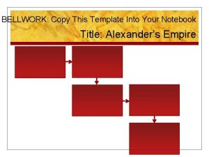 BELLWORK Copy This Template Into Your Notebook Title