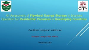 An Assessment of Flywheel Energy Storage in Islanded