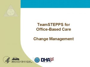 Team STEPPS for OfficeBased Care Change Management OfficeBased